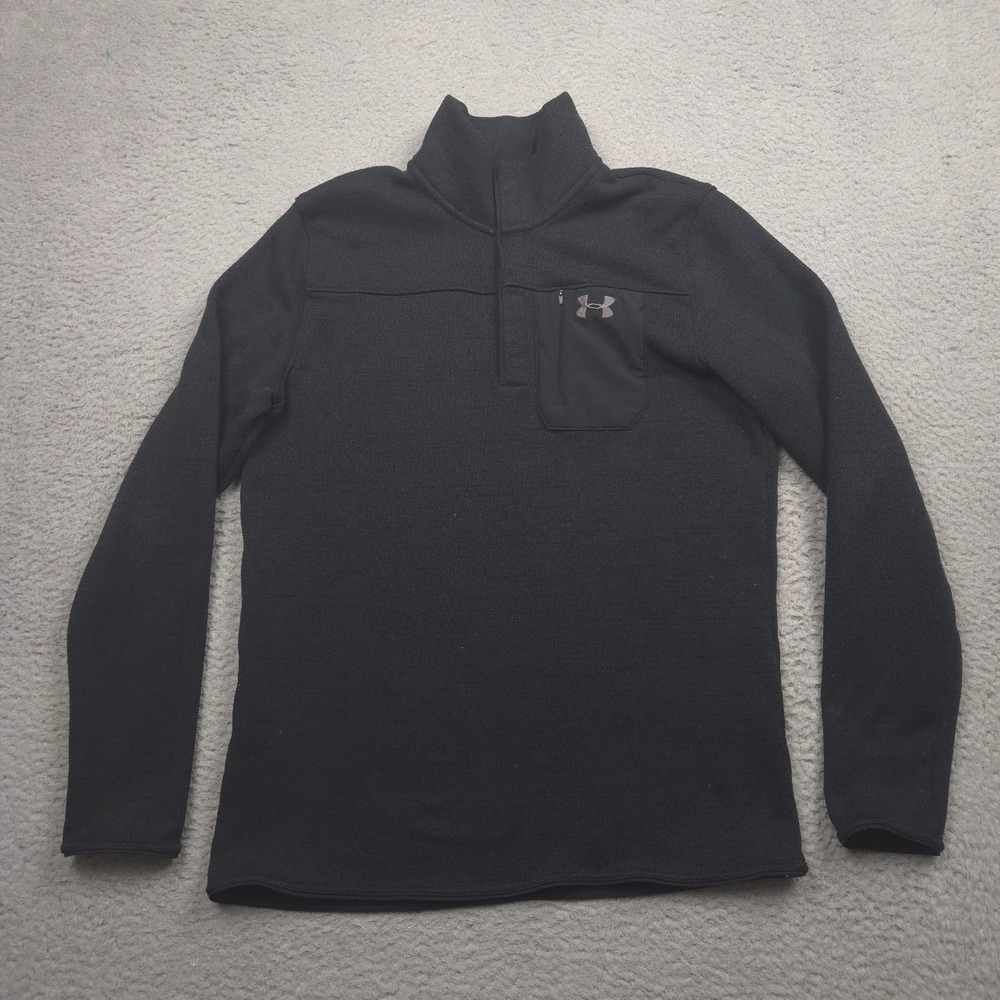 Under Armour Specialist Henley 2.0 Men XL Sweater Fleece Snap Pullover Black